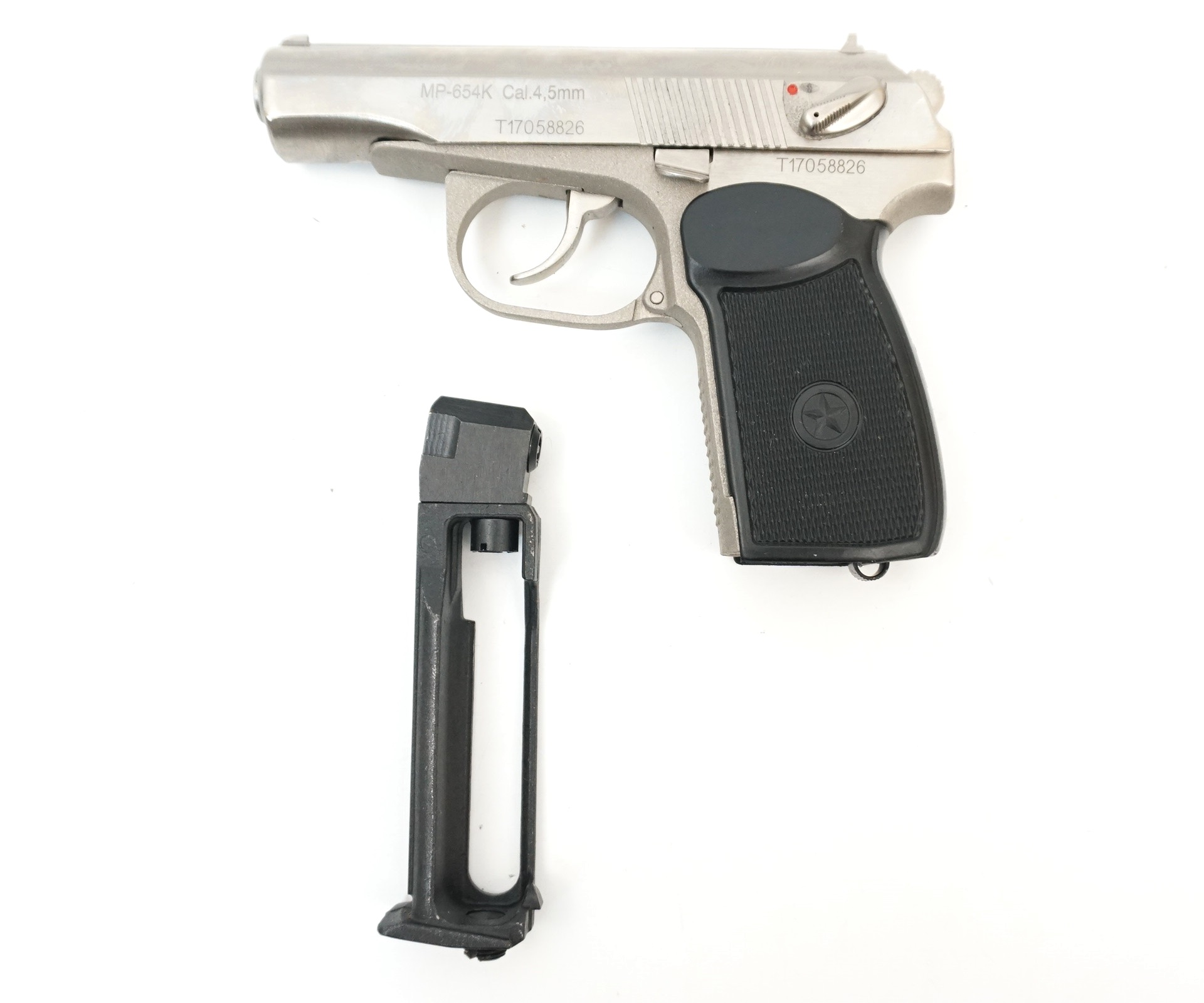 Пистолет пневматический МР-654К-24, к.4,5мм (бел., обн.рук.)