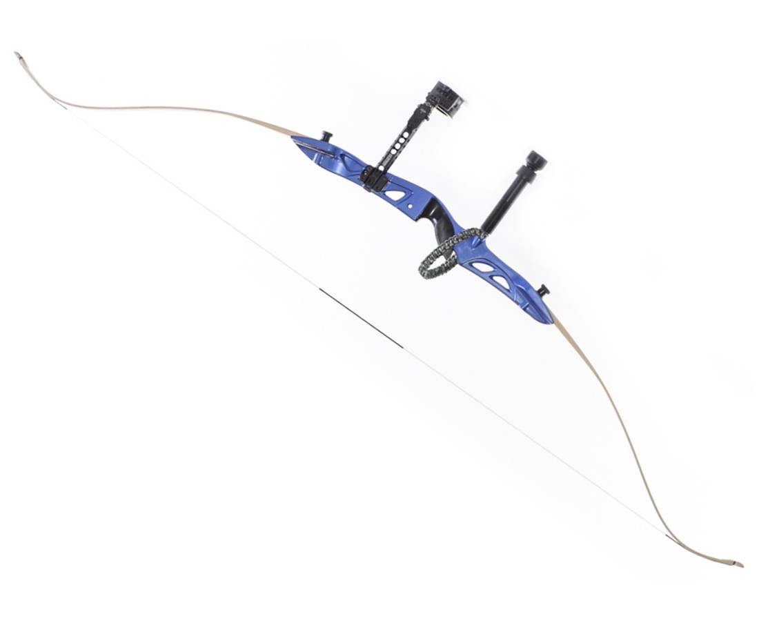 Лук рекурсивный  (Олимпик) 68" 38# (синяя рукоять, белые плечи)