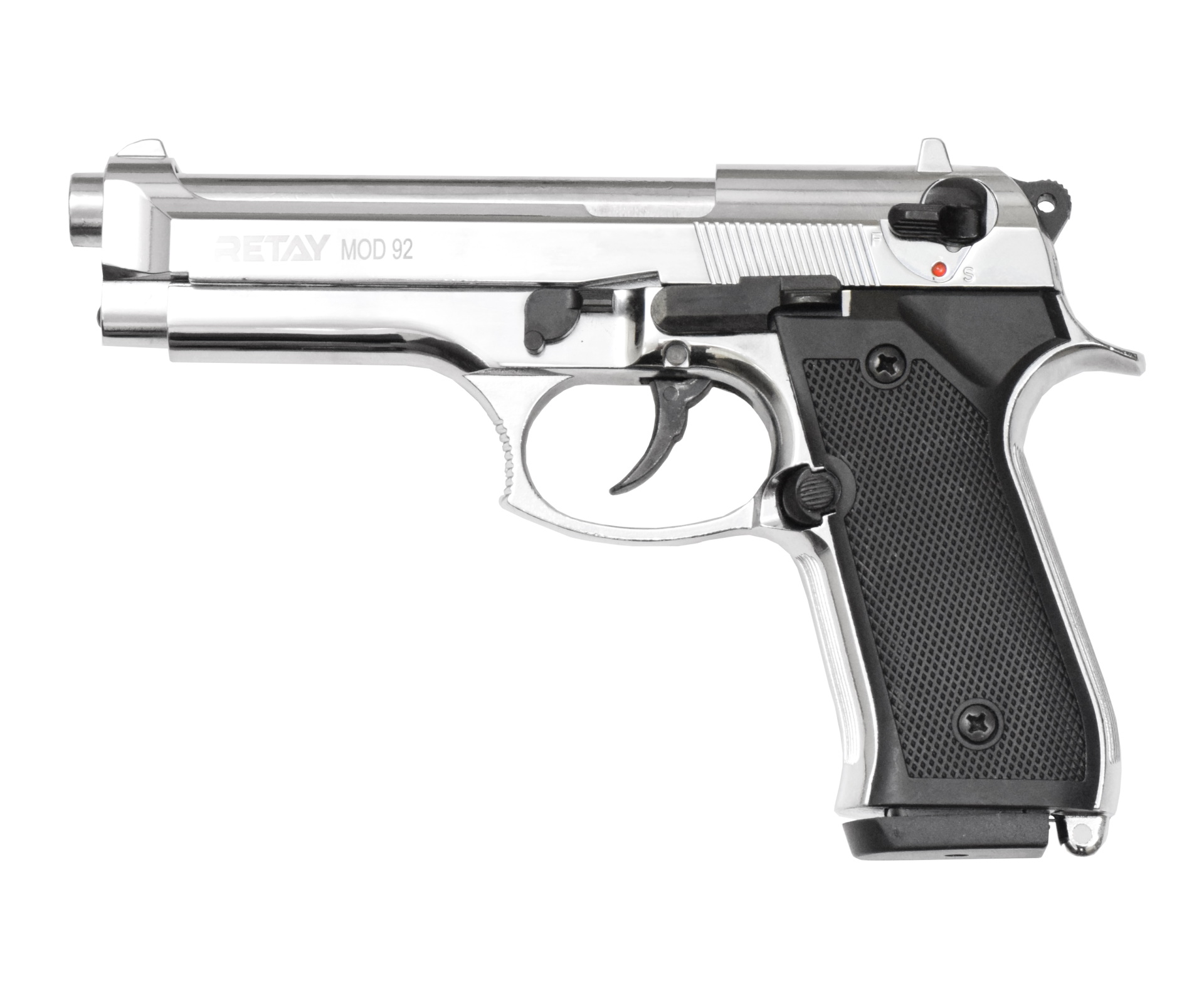 Пистолет охолощенный MOD92 (Beretta 92), к.9мм (никель)