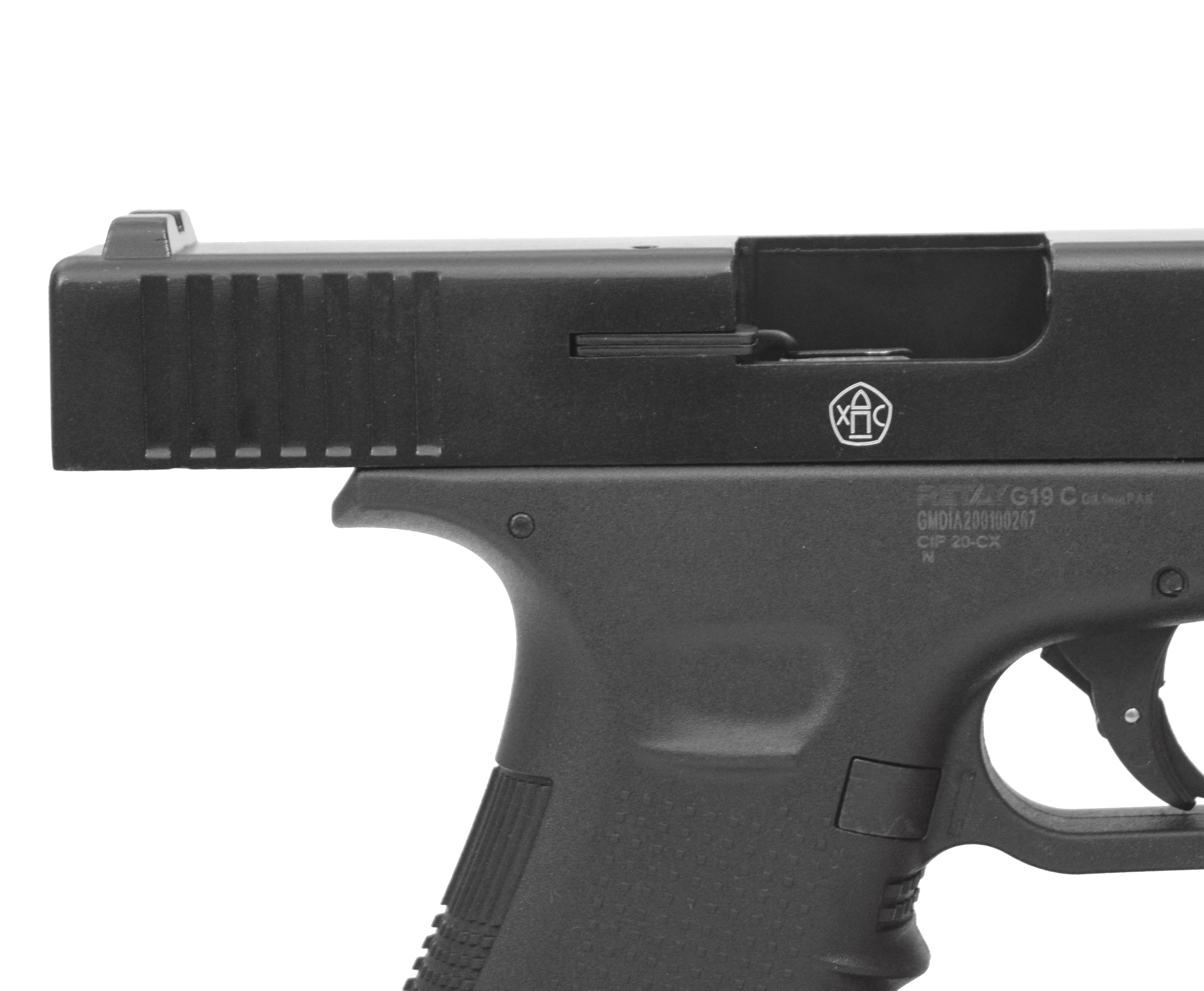 Пистолет охолощенный Retay G19C (Glok 19), к.9мм (никель)